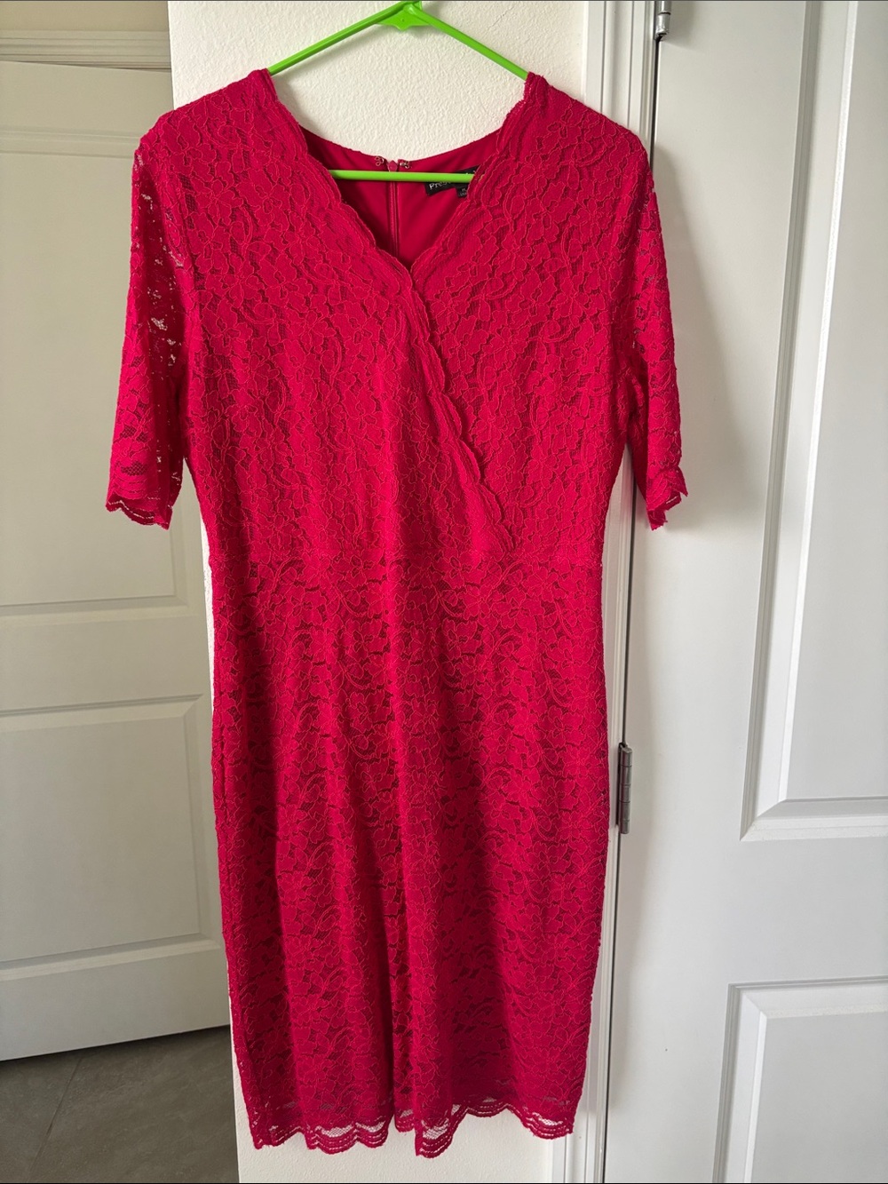 Preston & York Hot Pink Lace Midi Dress